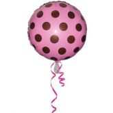 Balão Metalizado Poá Rosa e Marrom n18