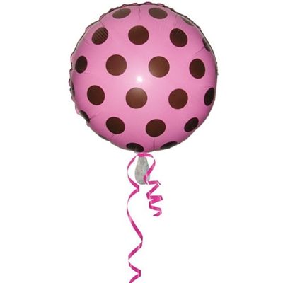 Balão Metalizado Poá Rosa e Marrom n18